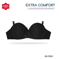 Sorex Bra Ada Kawat Extra Comfort Busa Pori Half Cup A-B Kait 2 BH 9853 Push UP Bra Hitam 36