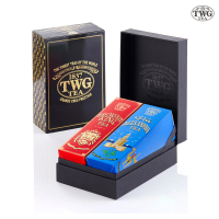 【TWG Tea】時尚茶罐雙入禮盒組 國王早餐茶130g+亞歷山大綠茶 100g(黑茶+綠茶)