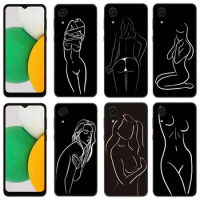 Sexy Line Minimalist Style Phone Case For Samsung Galaxy A01 A03 Core A02 A04 A20 E A10 A30 A50 S A40 A41 A6 A8 Plus A5 A7 A9