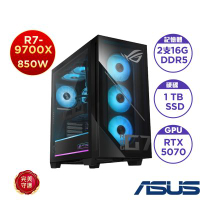 ASUS 華碩 GM700TZ-R9700X068W7 電競電腦(R7-9700X/16GB*2/1TB SSD/RTX5070 12G/850W/Win11Home)