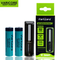 2PCS VariCore ICR18650-26 Original 18650 2600mAh Li-ion battery,18650 Rechargeable Battery+18650 18500 18350 16340 V1 Charger