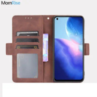 For OPPO Reno 5 4G Wallet Case Magnetic Book Flip Cover For OPPO Reno 5 5G Card Photo Holder Luxury Leather Mobile Phone Fundas