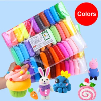 12 24 36 Color Modelling Clay Colorful Plasticine Super Light Clay Air Dry Polymer Slime Educational Toy Kid Girl Birthday Gift