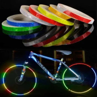 8m Bike Wheels Reflective Stickers Bike Reflective Sticker Strip Tape For Cycling Warning Safety Bicycle Wheel Decor