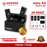 Takara INTRO X3 Digital Wireless 2,4GHz Microphone with Charging Case and Two Transmitter