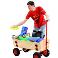 4-Wheel ATV Trolley Shopping Cart Park Cart Sports Wooden Cart Camper