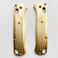 1 Pair Folding Knife Brass Handle Patches for Benchmade Bugout 535 Knives Scale Refit Part DIY Make Accessories
