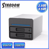 [NOVA成功3C]STARDOM ST2-SB3 3.5吋/2.5吋 USB3.0/eSATA 2bay磁碟陣列設備(和順電通)  喔!看呢來