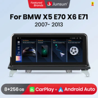 Junsun Wireless CarPlay Andorid Auto Car Radio For BMW X5 E70 F15 X6 E71 F16 2007 - 2013 Multimedia GPS 2din Autoradio