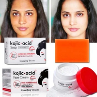 50g Kojic Sen Whitening Cream Strong Brightening Fade Stubborn Dark Spots and 120g Lightening Face Soap Set For Black Skin Care