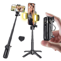 NEW - MAGIC JOHN 4-in-1 Multifunctional Magnetic Selfie Stick โ 360 ยฐ Rotation Compact & Stylish W
