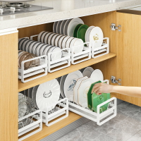 碗盤收納架放碗碟架小型窄櫥柜抽屜內置物架廚房水槽上瀝水籃碗架