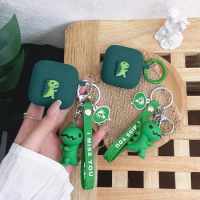 Cartoon Earaphone case For Noise Air Buds mini / VS303 /Air Buds+ Case funny dinosaur Silicone Protect cover with keychain