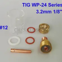 7 pcs TIG Welding 12# 42mm Pyrex Glass Gas Lens Kit for WP-24 Series 2.4mm 3/32" 