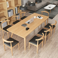 桌子 實木多人辦公桌椅組合 家用長條寫字桌 原木大板工作臺
