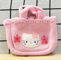 【震撼精品百貨】Hello Kitty 凱蒂貓~日本SANRIO三麗鷗KITTY針織手提袋-粉小花S*51265