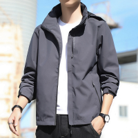 JEEP SPIRIT Lightweight Jacket ฤดูใบไม้ร่วง Casual Man Hooded Workwear Jacket เทรนด์สีทึบ Letter Coa