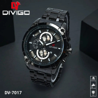 JAM TANGAN PRIA ORIGINAL MERK DIVIGO TYPE DV-7017 BERGARANSI DAN TAHAN AIR RANTAI STAINLESS STEEL TA