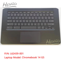 L62439-001 Black Orig New For HP Chromebook 14 G5 Palmrest Keyboard Backlit &amp; Touchpad