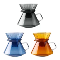 New 600ml Hand Drip Coffee Pot Filter Cup Set Glass Brewing Coffee Pour Over Coffee Maker Sharing Pot Funnel Home Coffeeware