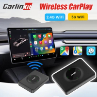 Carlinkit T2C Carplay Wireless Box WiFi Bluetooth Adapter For Tesla Model. 2.4G+5Ghz OTA Online Upgrade Apple CarPlay Dongle