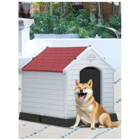 超大寵物屋小型和中型寵物幼犬39英寸狗屋戶外狗籠防水狗屋保溫寵物屋耐用塑料超大安全屋#K104053 