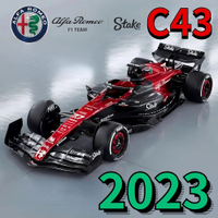 Bburago 143 2023 F1 Alfa Romeo C43ล้อแม็กรถยนต์รุ่น #24 Zhou Guanyu #77 Valtteri Bottas แข่งรุ่นเด็กของเล่นของขวัญคอลเลกชัน