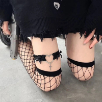 Sexy Women Elastic Pu Leather Leg Ring Garter Lingerie Belt Punk Heart Cross Thigh Ring Goth Harajuku Harness Stockings Garter