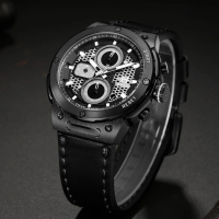 Evans Jayden Jam Tangan Pria 9600 Kulit Kaca Sapphire Chronograph Water Resistant 5 ATM