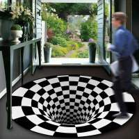 Dizzy Carpet 3D Visual Trap Swirl Round Mat Creative Simple Living Room Coffee Table Sofa Rug
