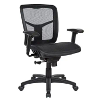 Mesh Back Office Task Chair Height Adjustable Arms Lumbar Support Commercial Use Ergonomic Design Rolling Foam Seat Black