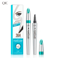 QIC Four-Claw Sketch Eyebrow Pencil Black Brown Gray Liquid Eye Brow Pencil Waterproof Long Lasting 3d Microblading Eyebrow Pen