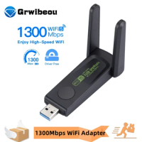 Wireless USB 1300Mbps WiFi Adapter Dual Band 2.4G 5Ghz USB 3.0 WIFI USB Adapter 802.11ac Network With Antenna For Desktop Laptop