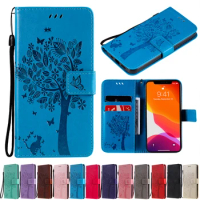 Tree Leather Flip Phone Case For VIVO V27 V29 Pro Y27 Y78 PLUS Lite 5G Wallet Card Slot Cover Luxury 3D Embossing Pattern Cases