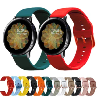 20mm Strap Silicone For Samsung Galaxy Active 2 40mm 44mm Sport Color Bracelet For Galaxy Watch 4 Classic 42mm 46mm/Watch 4 Band