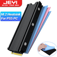 M.2 2280 SSD Heatsink Support PS5 PC, JEYI NVME NGFF 2280 SSD Double-Sided Heat Sink Cooling with Thermal Silicone Pads Cooler