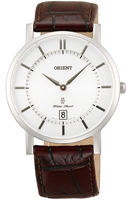 ORIENT 東方錶 SLIM系列超薄簡約石英錶(CGW01SL)-38mm-銀白面皮革【刷卡回饋 分期0利率】【APP下單4%點數回饋】