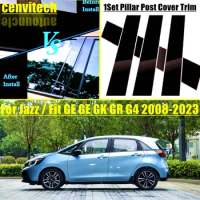 For Honda Jazz Glossy Black Car Door Window Center Column B C Pillar Post Sticker Trim for Jazz / Fit GE GE GK GR G4 2008-2023