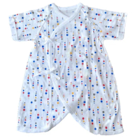 【日本IWASHITA】日本製 100%純棉極柔細緻蝴蝶衣 綁帶式 嬰兒紗布衣 肚衣(嬰兒新生兒禮物 紅藍黃圓點)