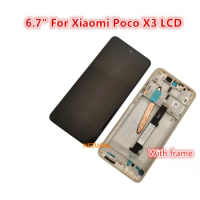For 6.7" Xiaomi Poco X3 LCD LCD Touch Screen Digitizer Assembly For Xiaomi Mi POCO X3 LCD Poco X3 M2007J20CG Free Shipping