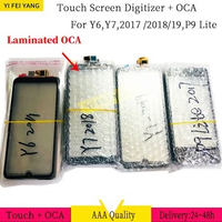 LCD Front Touch Screen for Huawei, Screen Digitizer Glass Lens, Oca Glue, Huawei Y6, Y7, P9 Lite, 2018, 2019, 10Pcs