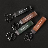 High-Grade Leather Car KeyChain 360 Degree Rotating Horseshoe Key Rings For YAMAHA MT-01 MT01 MT-03 MT03 Car Accessories
