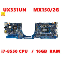 UX331UA i7-8550CPU 16GB RAM Laptop Motherboard for ASUS UX331UA UX331UN UX331UQ UX331U UX331 Mainboard 100% Used