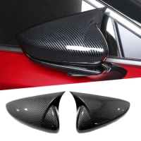 Car Styling Carbon Fiber Style For Mazda CX-30 2019 2020 2021 Rearview Mirror Frame Door Horn Covers Stickers Auto Accessories