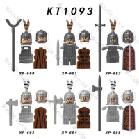 Koruit KT1093 Han Dynasty Empire Ancient War Soldiers Figure Accessories Helmet Armor Building Blocks Toys For Children Gift