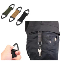 Belt Keeper Clip Tactical Molle Clip Buckle Nylon Belt Key Ring Keychain Holder for Hiking Climbing Camping