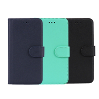 亞古奇 Samsung S10 6.1吋 柔軟羊紋二合一可分離式兩用皮套-藍綠黑