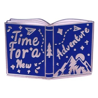 B1928 Time for a new adventure book Enamel Pins Adventure Explorer Badge Pins Travel the World Brooch Cartoon Jewelry