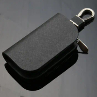 2024 Leather Car Key Case Zipper Key Bag for Mitsubishi Nissan Opel Peugeot Porsche Proton Ram Rolls-Royce Saab With Car Logo
