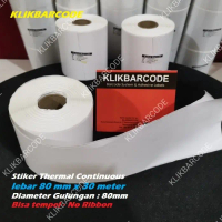 LABEL THERMAL 80 X 30 M CONTINUOUS - MOKA STIKER PRINTER EPSON TM-T82